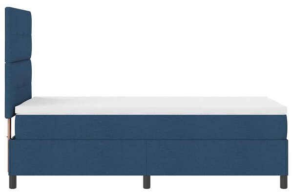 Krevet s opruga kutije s uzglavljem Plava 80 x 200 cm tkanina - Plava / 80 x 200 cm