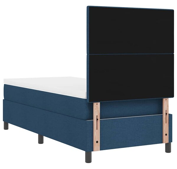 Krevet s opruga kutije s uzglavljem Plava 80 x 200 cm tkanina - Plava / 80 x 200 cm
