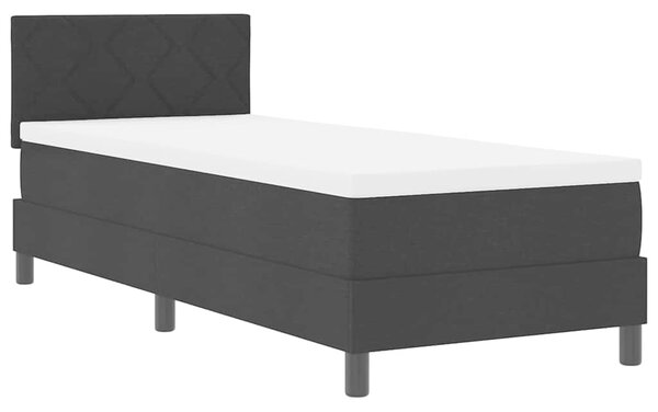Krevet s opruga kutije s uzglavljem Crna 80 x 200 cm tkanina - Crna / 80 x 200 cm