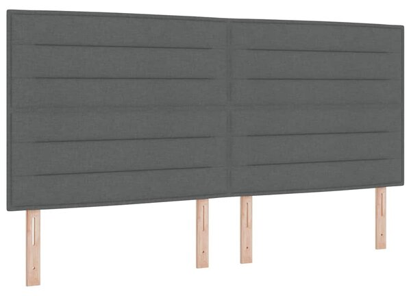 Krevet s opruga kutije s madracem Siva 200 x 200 cm tkanina - Siva / 200 x 200 cm