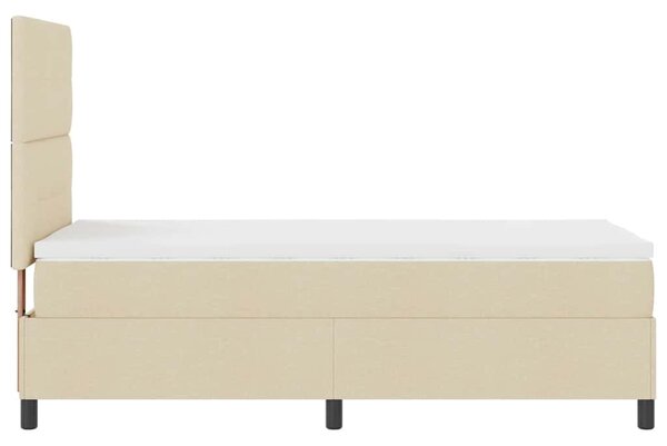 Krevet s opruga kutije s LED trakama Krema 100 x 200 cm tkanina - Krem / 100 x 200 cm