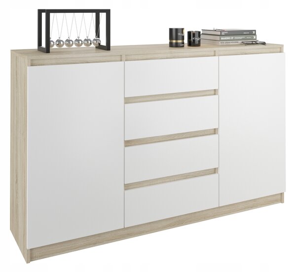 Komoda Rubbon (hrast sonoma + bijela)