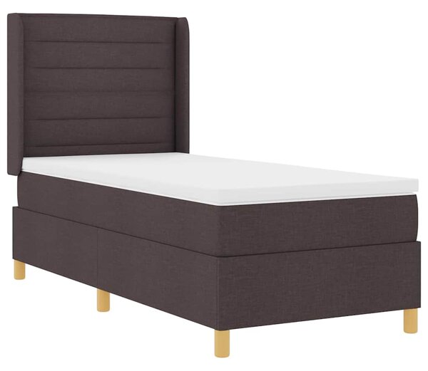 Krevet s opruga kutije s LED trakama Smeđa 90 x 190 cm tkanina - Smeđa / 90 x 190 cm