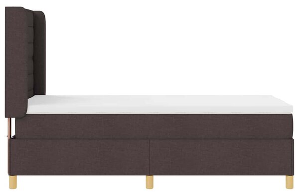 Krevet s opruga kutije s LED trakama Smeđa 90 x 190 cm tkanina - Smeđa / 90 x 190 cm