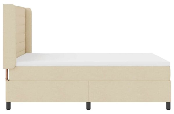 Krevet s opruga kutije s madracem Krema 190 x 140 cm tkanina - Krem / 190 x 140 cm