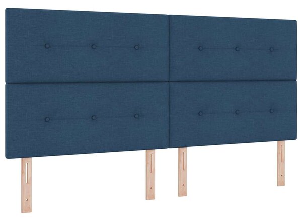 Krevet s opruga kutije s madracem Plava 200 x 200 cm tkanina - Modra / 200 x 200 cm
