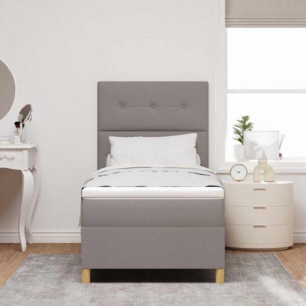 LED Box Spring Krevet s madracem Sivo-smeđa 80 x 200 cm tkanina - Smeđesiva / 80 x 200 cm