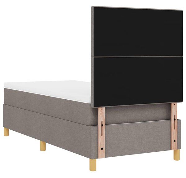 LED Box Spring Krevet s madracem Sivo-smeđa 80 x 200 cm tkanina - Smeđesiva / 80 x 200 cm