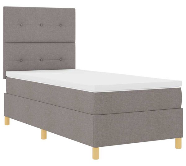 LED Box Spring Krevet s madracem Sivo-smeđa 80 x 200 cm tkanina - Smeđesiva / 80 x 200 cm