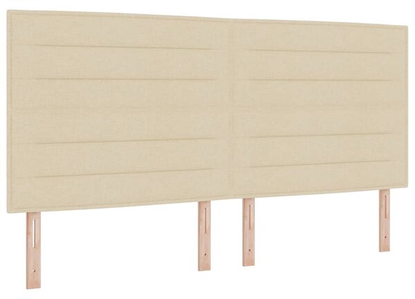 LED Box Spring Krevet s madracem Krema 200 x 200 cm tkanina - Krem / 200 x 200 cm