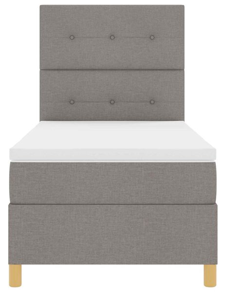 LED Box Spring Krevet s madracem Sivo-smeđa 80 x 200 cm tkanina - Smeđesiva / 80 x 200 cm
