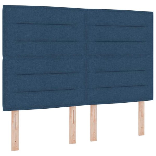 Krevet s opruga kutije s madracem Plava 140 x 190 cm tkanina - Modra / 140 x 190 cm