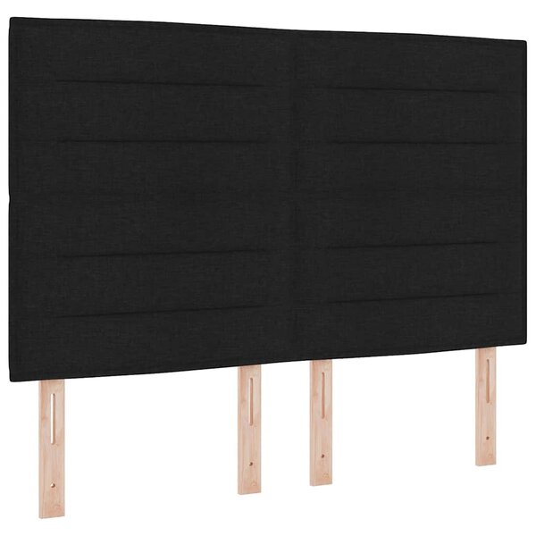 Krevet s opruga kutije s madracem Crna 140 x 190 cm tkanina - Crna / 140 x 190 cm