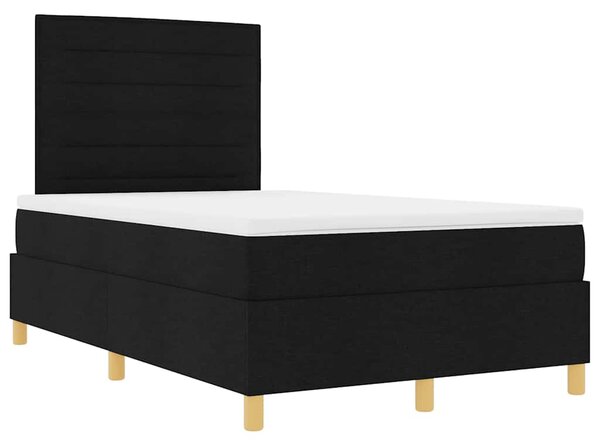 Krevet s opruga kutije s madracem Crna 120 x 200 cm tkanina - Crna / 120 x 200 cm