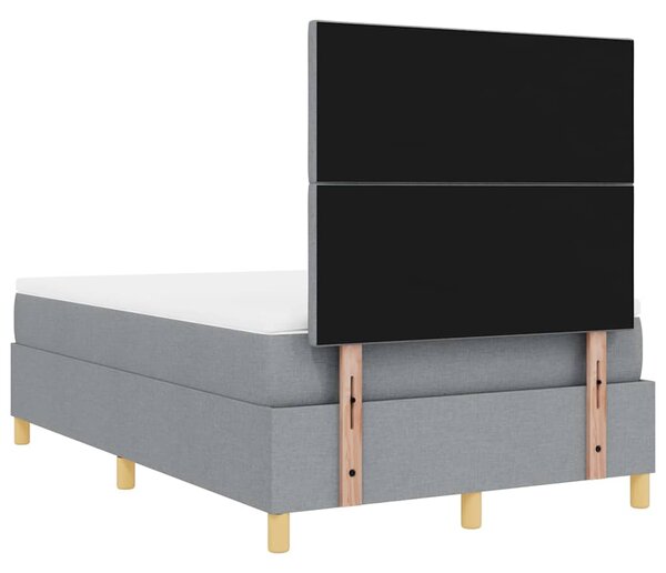 LED Box Spring Krevet Svijetlo siva 120 x 200 cm tkanina - Svjetlosiva / 120 x 200 cm