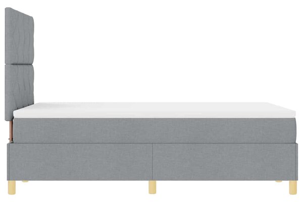 LED Box Spring Krevet Svijetlo siva 120 x 200 cm tkanina - Svjetlosiva / 120 x 200 cm