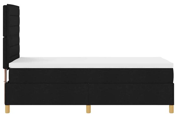 Krevet s opruga kutije s madracem Crna 80 x 200 cm tkanina - Svjetlosiva / 80 x 200 cm