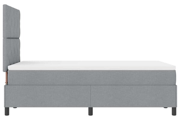 Krevet s opruga kutije Svijetlo siva 120 x 200 cm tkanina - Siva / 120 x 200 cm