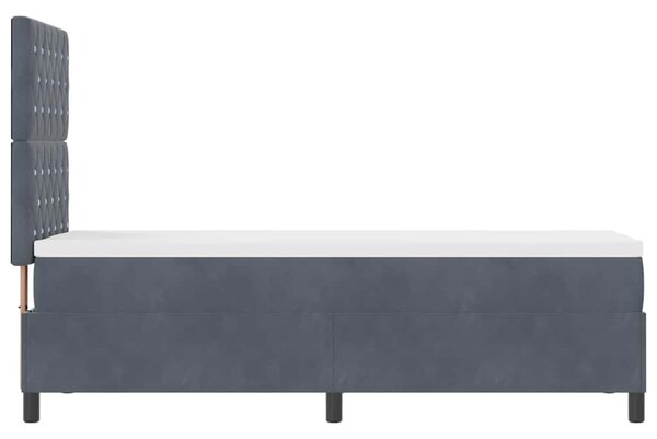 Krevet s opruga kutije s madracem Tamno siva 80 x 200 cm Baršun - Siva / 80 x 200 cm