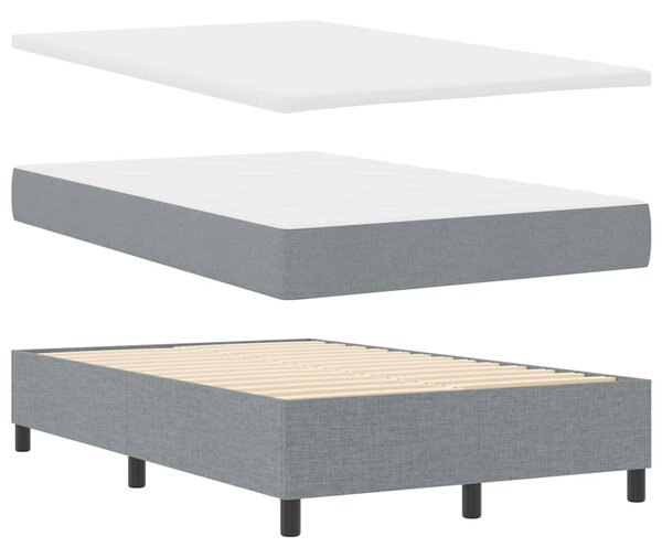 Krevet s opruga kutije Svijetlo siva 120 x 200 cm tkanina - Siva / 120 x 200 cm