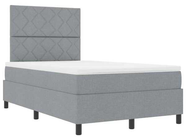 Krevet s opruga kutije Svijetlo siva 120 x 200 cm tkanina - Siva / 120 x 200 cm