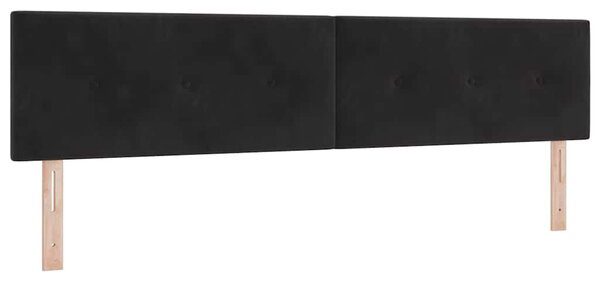 Krevet s opruga kutije s madracem Crna 200 x 200 cm Baršun - Crna / 200 x 200 cm