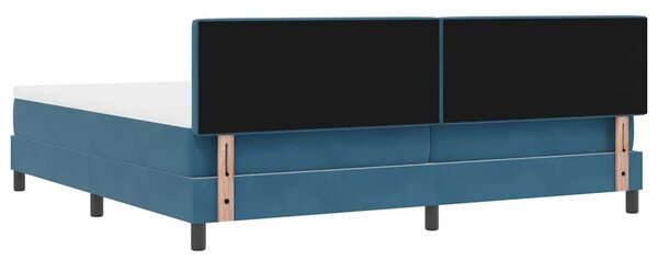 Krevet s opruga kutije Tamno plava 200 x 200 cm Baršun - Plava / 200 x 200 cm