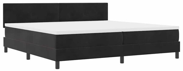 Krevet s opruga kutije s madracem Crna 200 x 200 cm Baršun - Crna / 200 x 200 cm