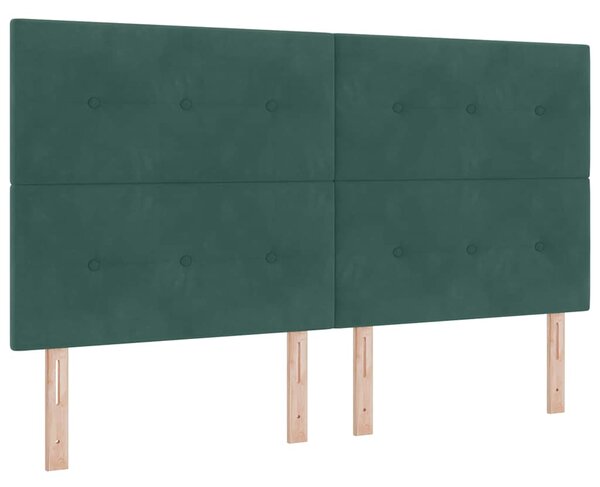 Krevet s opruga kutije Tamnozelena 200 x 180 cm Baršun - Zelena / 200 x 180 cm