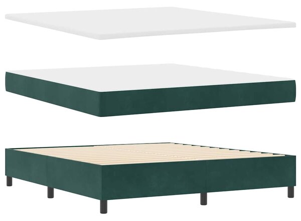 Krevet s opruga kutije Tamnozelena 200 x 180 cm Baršun - Zelena / 200 x 180 cm