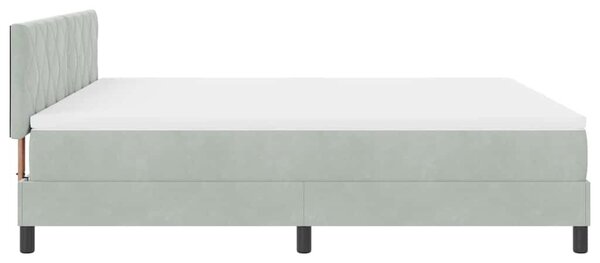 LED Box Spring Krevet Svijetlo siva 180 x 200 cm Baršun - Siva / 180 x 200 cm