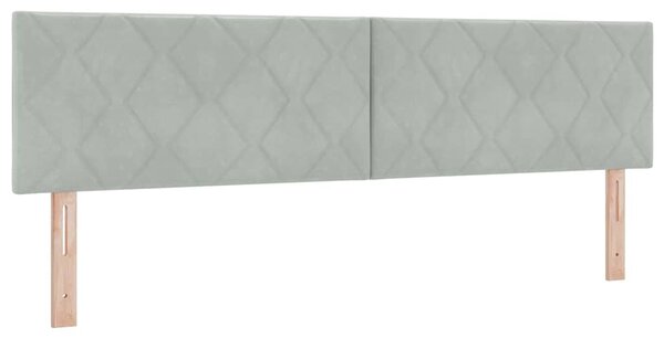 LED Box Spring Krevet Svijetlo siva 180 x 200 cm Baršun - Siva / 180 x 200 cm
