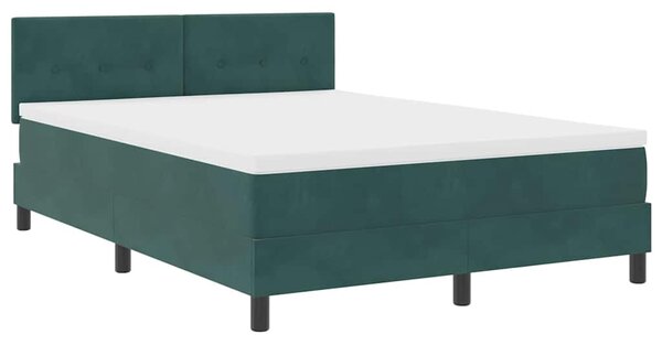 Krevet s opruga kutije Tamnozelena 140 x 190 cm Baršun - Zelena / 140 x 190 cm
