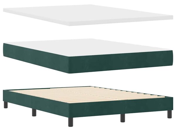 Krevet s opruga kutije Tamnozelena 140 x 190 cm Baršun - Zelena / 140 x 190 cm