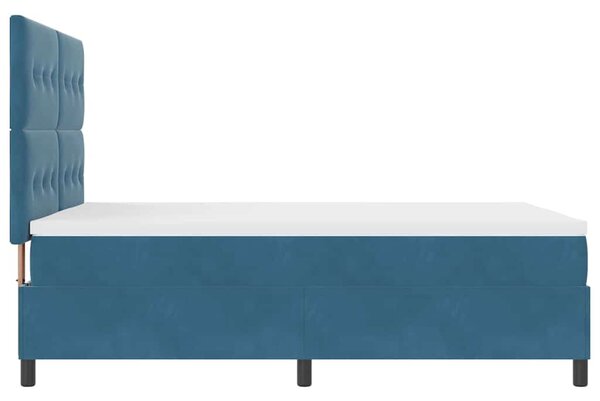 Krevet s opruga kutije Tamno plava 160 x 200 cm Baršun - Plava / 160 x 200 cm