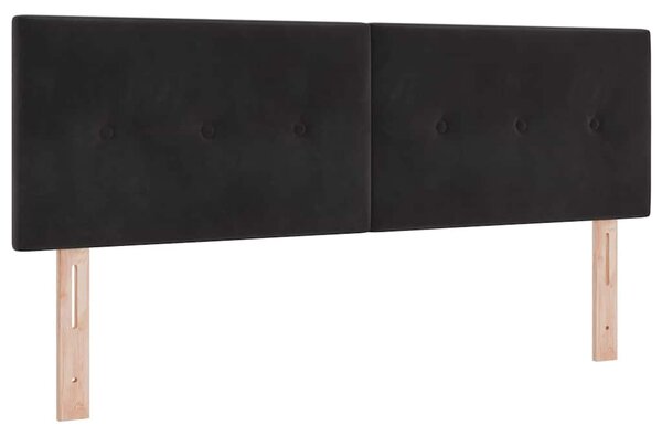 Krevet s opruga kutije s madracem Crna 140 x 190 cm Baršun - Crna / 140 x 190 cm