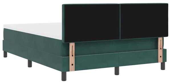 Krevet s opruga kutije Tamnozelena 140 x 190 cm Baršun - Zelena / 140 x 190 cm