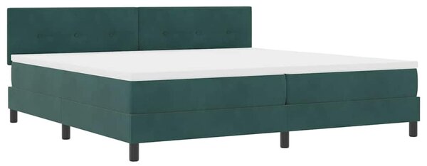 Krevet s opruga kutije Tamnozelena 200 x 200 cm Baršun - Zelena / 200 x 200 cm