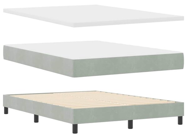 Krevet s opruga kutije Svijetlo siva 140 x 200 cm Baršun - Svjetlosiva / 140 x 200 cm