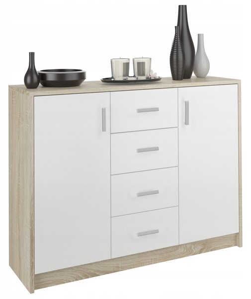 Komoda Unedia (hrast sonoma + bijela)