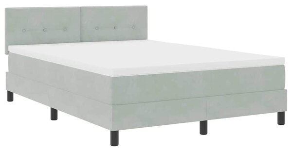 Krevet s opruga kutije Svijetlo siva 140 x 200 cm Baršun - Svjetlosiva / 140 x 200 cm
