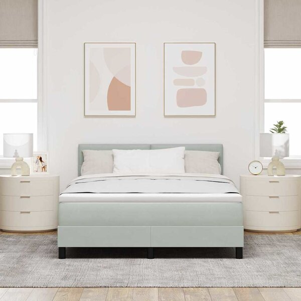Krevet s opruga kutije Svijetlo siva 140 x 200 cm Baršun - Svjetlosiva / 140 x 200 cm