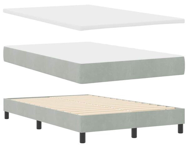 Krevet s opruga kutije Svijetlo siva 120 x 200 cm Baršun - Svjetlosiva / 120 x 200 cm