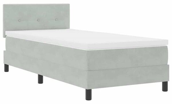 Krevet s opruga kutije Svijetlo siva 100 x 200 cm Baršun - Svjetlosiva / 100 x 200 cm