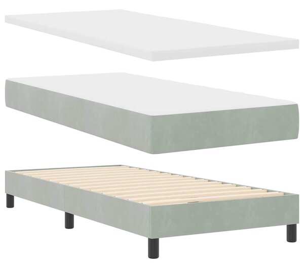 Krevet s opruga kutije Svijetlo siva 100 x 200 cm Baršun - Svjetlosiva / 100 x 200 cm