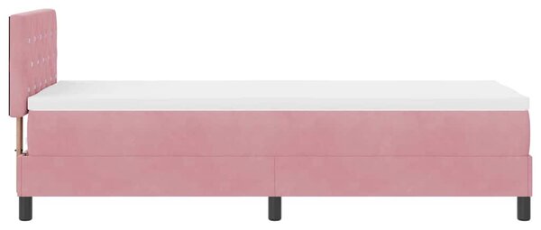 Krevet s opruga kutije s madracem Ružičasta 80 x 200 cm Baršun - Ružičasta / 80 x 200 cm