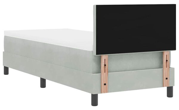 LED Box Spring Krevet Svijetlo siva 80 x 200 cm Baršun - Siva / 80 x 200 cm