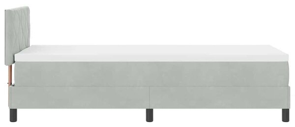LED Box Spring Krevet Svijetlo siva 80 x 200 cm Baršun - Siva / 80 x 200 cm