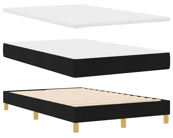 Krevet s opruga kutije s jastukom Crna 120 x 190 cm tkanina - Crna / 120 x 190 cm