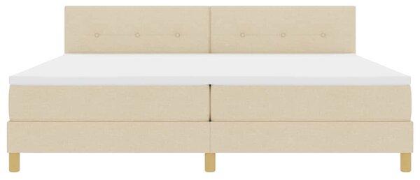 Krevet s opruga kutije s jastukom Krema 200 x 200 cm tkanina - Krem / 200 x 200 cm